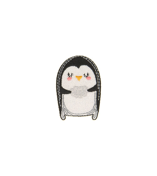 Ecusson thermocollant animaux coussin pingouin 3,5cm x 5cm