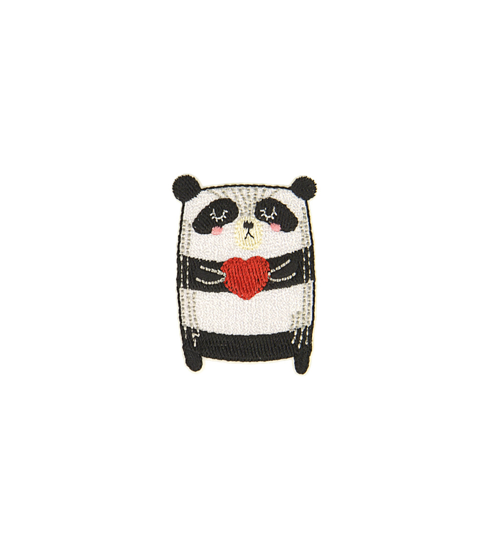 Ecusson thermocollant animaux coussin panda 3,7cm x 5,1cm