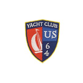 Ecusson thermocollant blason nautique yacht club 64 4,1cm x 4,2cm
