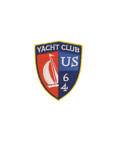Iron-on patch nautical coat of arms yacht club 64 4.1cm x 4.2cm