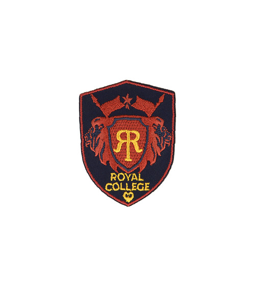 Ecusson thermocollant royal college navy/red 4,6cm x 6cm