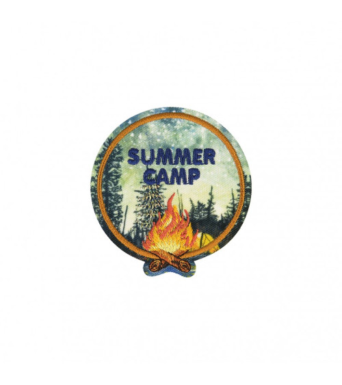 Summer camp nature print iron-on patch 6x6cm