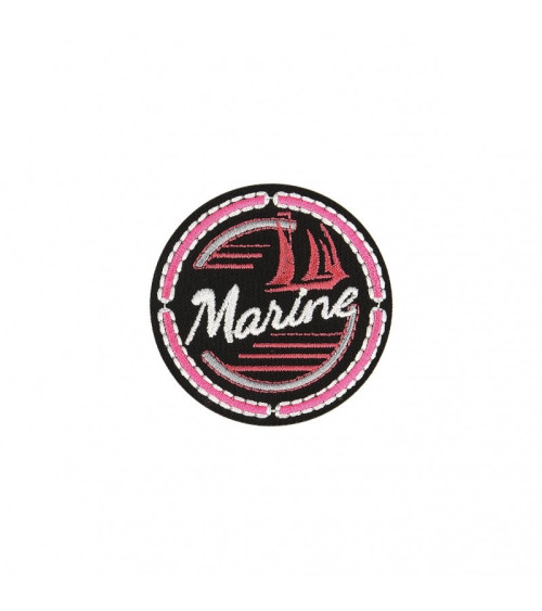 Patch termoadesiva con stemma sportivo blu navy 5x5 cm