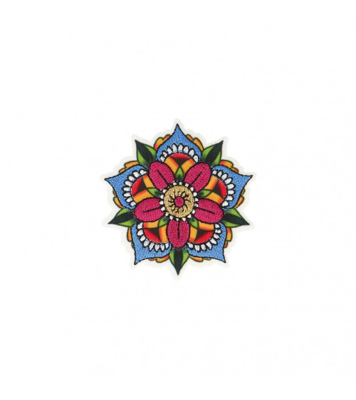 Iron-on tattoo flower patch 5.5x5.5cm