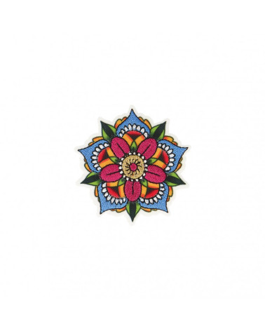 Ecusson thermocollant fleur tatoo 5,5x5,5cm