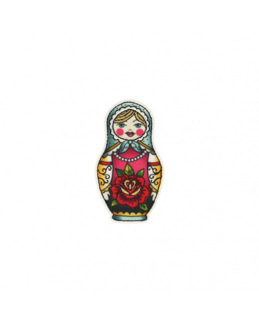 Russische Puppe zum Aufbügeln, 3 x 5,5 cm