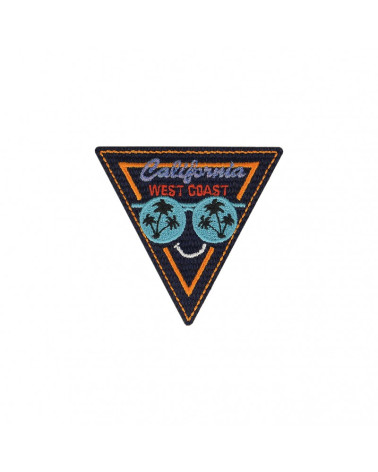 Ecusson thermocollant california triangle orange 6x7cm