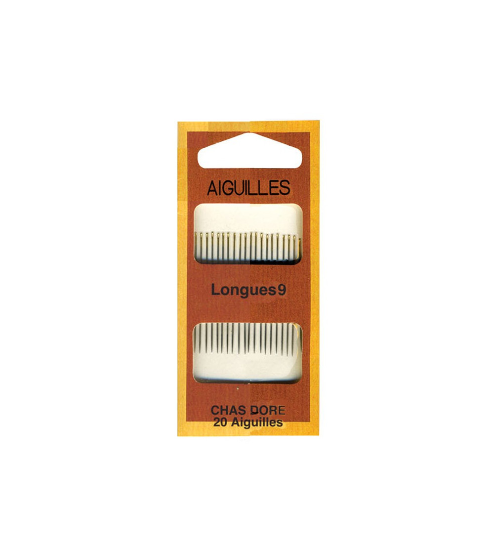 Long gold eye needles 9