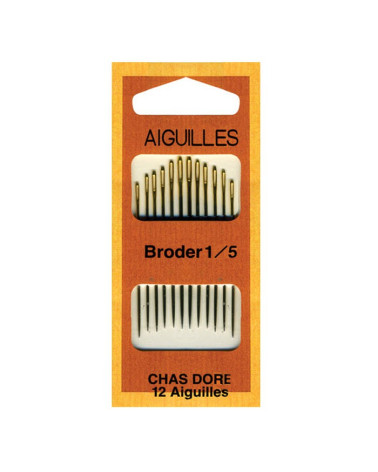 Assortment of 12 embroidery needles 1/5