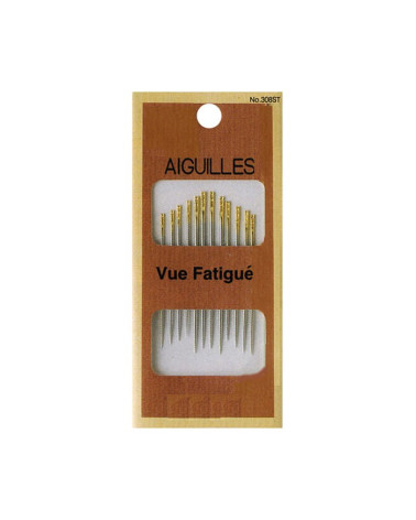 12 aiguilles vue fatiguée chas doré