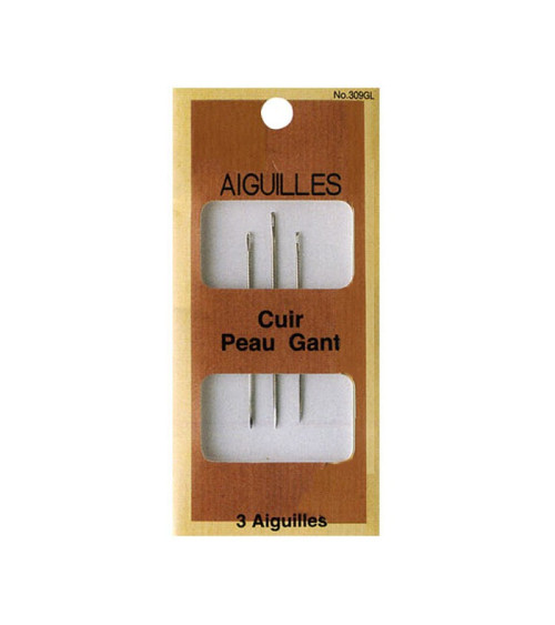 3 skin or glove leather needles
