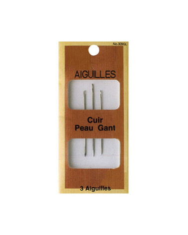 3 skin or glove leather needles