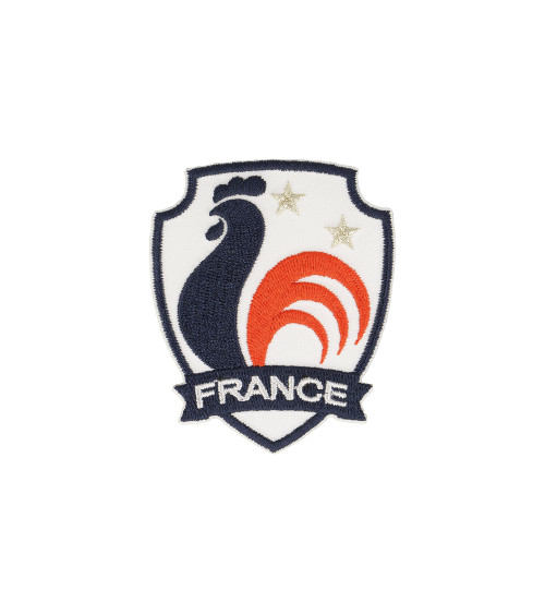 French rooster coat of arms iron-on patch 5x6cm