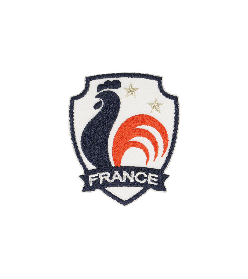 French rooster coat of arms iron-on patch 5x6cm