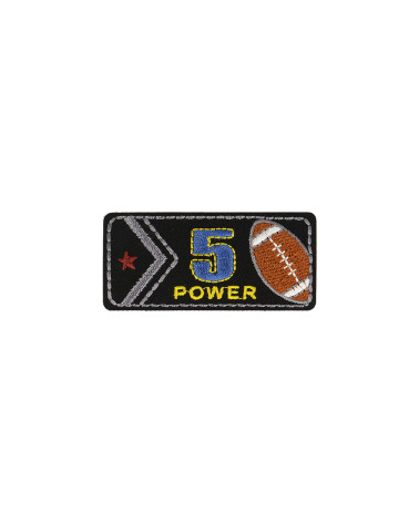 5 power iron-on patch 3x6cm