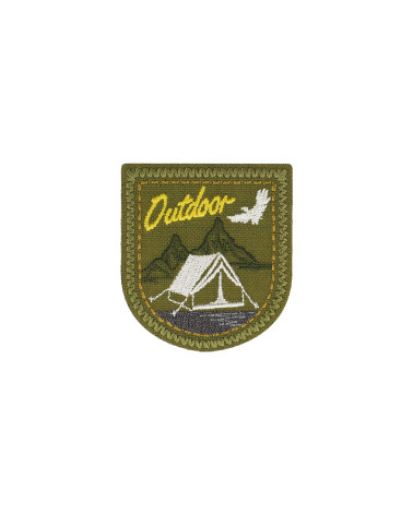 Iron-on patch OUTDOOR tent background khaki 5x5cm