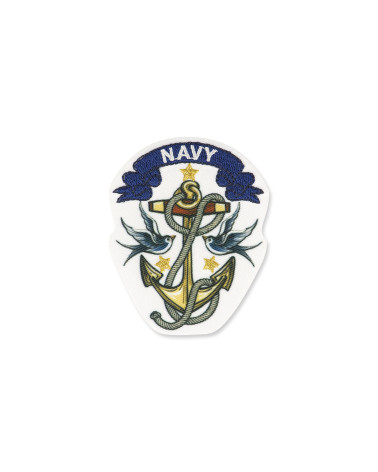 Iron-on patch anchor and bird 5x6cm