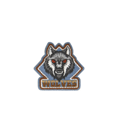 Jean wolf iron-on patch 5cm
