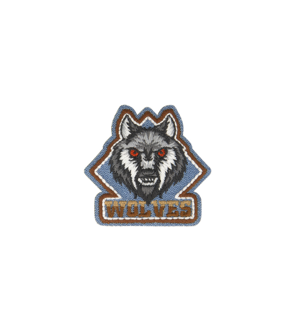 Jean wolf iron-on patch 5cm