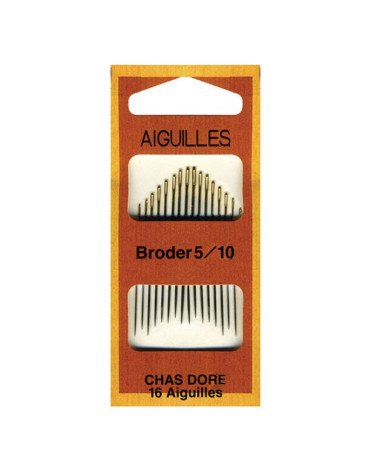 Assortment of 16 embroidery needles 5/10