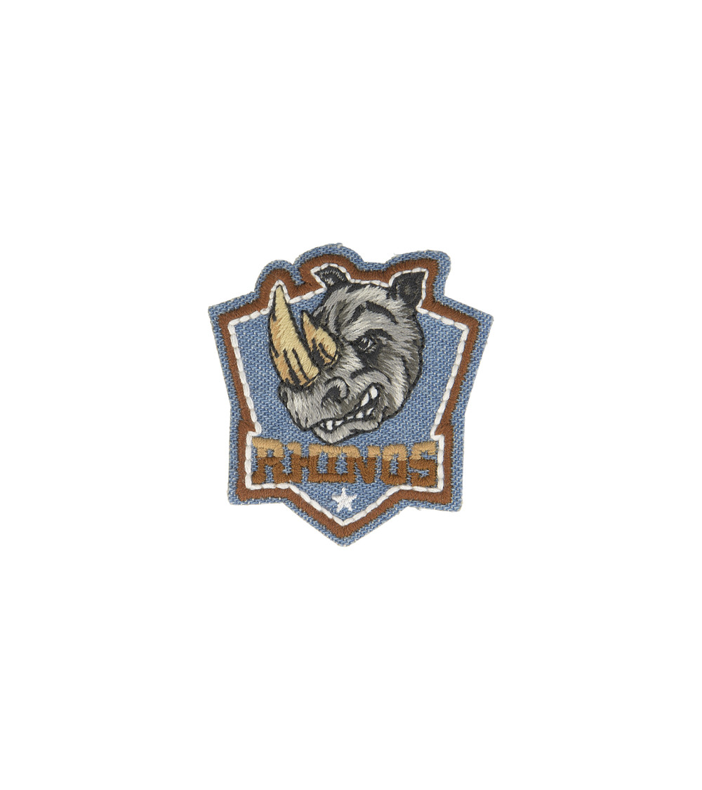 Jean rhino iron-on patch 5cm
