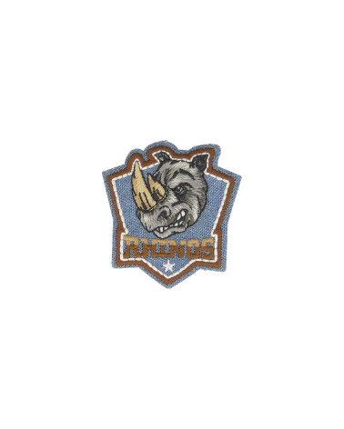 Jean rhino iron-on patch 5cm