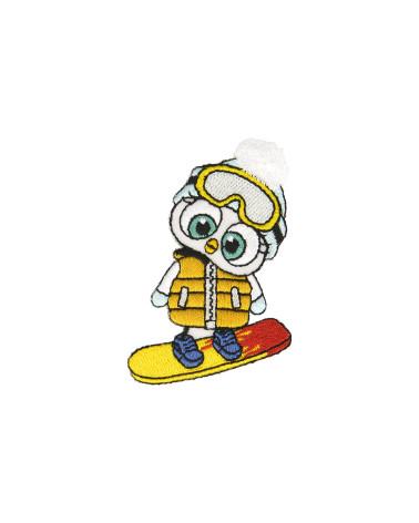 Chick ski iron-on patch 6x7cm