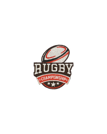 Ecusson thermocollant rugby marron 5x5cm