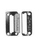 3 paia di graffe piatte argento 25mm