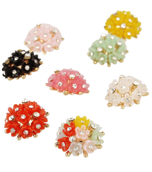 Bouton bouquet strass 20mm